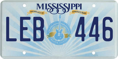 MS license plate LEB446