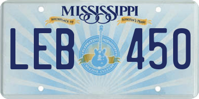 MS license plate LEB450
