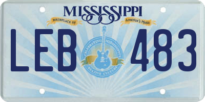 MS license plate LEB483