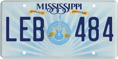 MS license plate LEB484
