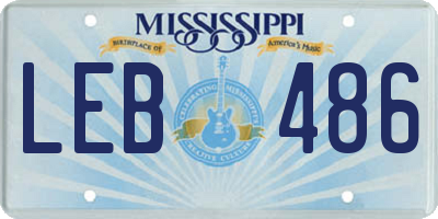 MS license plate LEB486