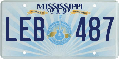 MS license plate LEB487