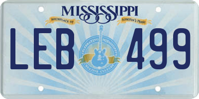 MS license plate LEB499