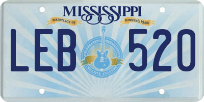 MS license plate LEB520