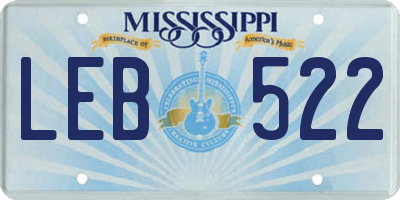 MS license plate LEB522