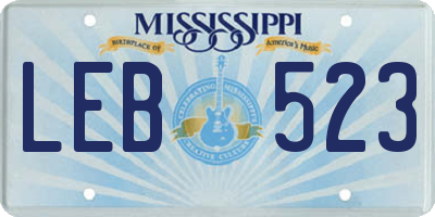 MS license plate LEB523