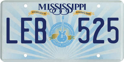 MS license plate LEB525