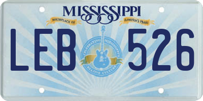 MS license plate LEB526