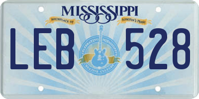 MS license plate LEB528