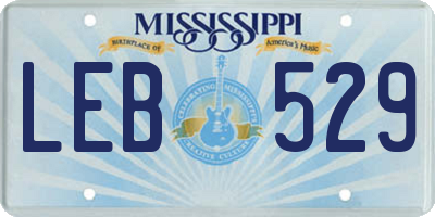 MS license plate LEB529