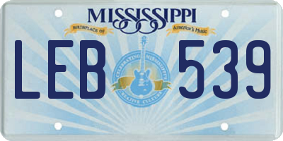 MS license plate LEB539