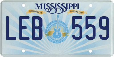 MS license plate LEB559