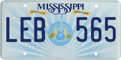 MS license plate LEB565