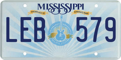 MS license plate LEB579