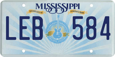 MS license plate LEB584