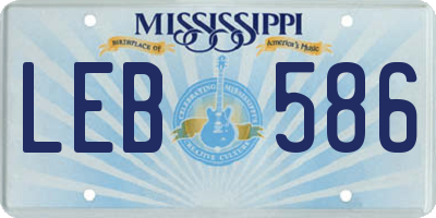 MS license plate LEB586