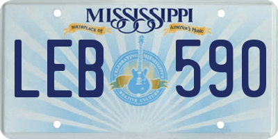 MS license plate LEB590