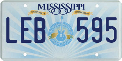 MS license plate LEB595