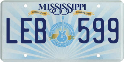 MS license plate LEB599