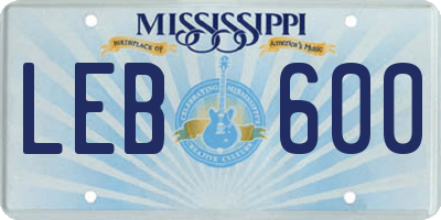MS license plate LEB600