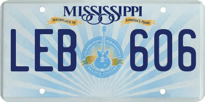 MS license plate LEB606