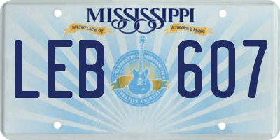 MS license plate LEB607