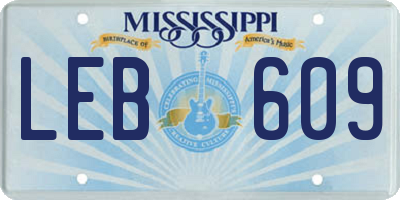 MS license plate LEB609