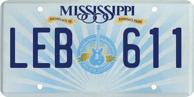 MS license plate LEB611