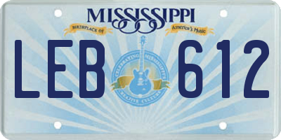MS license plate LEB612