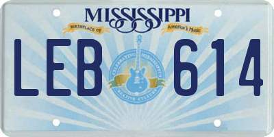 MS license plate LEB614