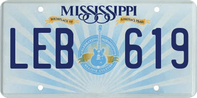 MS license plate LEB619