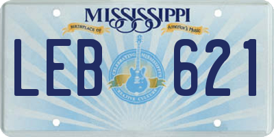 MS license plate LEB621