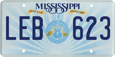 MS license plate LEB623