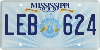 MS license plate LEB624