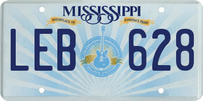 MS license plate LEB628