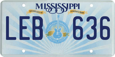 MS license plate LEB636