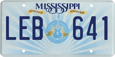 MS license plate LEB641