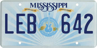 MS license plate LEB642