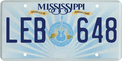 MS license plate LEB648