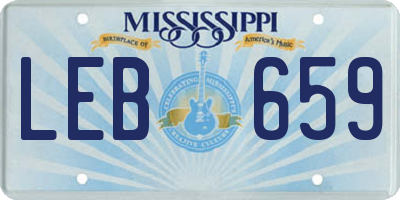 MS license plate LEB659