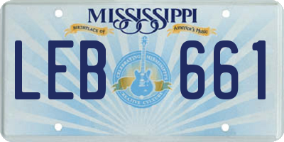 MS license plate LEB661