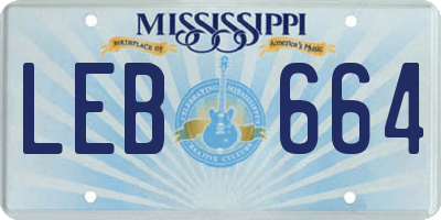 MS license plate LEB664