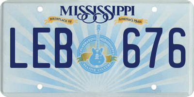 MS license plate LEB676