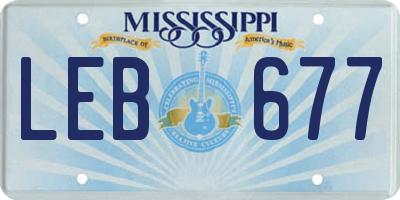 MS license plate LEB677