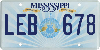 MS license plate LEB678