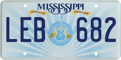 MS license plate LEB682