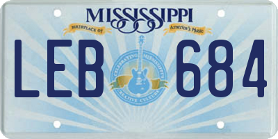 MS license plate LEB684