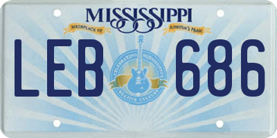 MS license plate LEB686