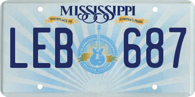 MS license plate LEB687