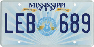 MS license plate LEB689